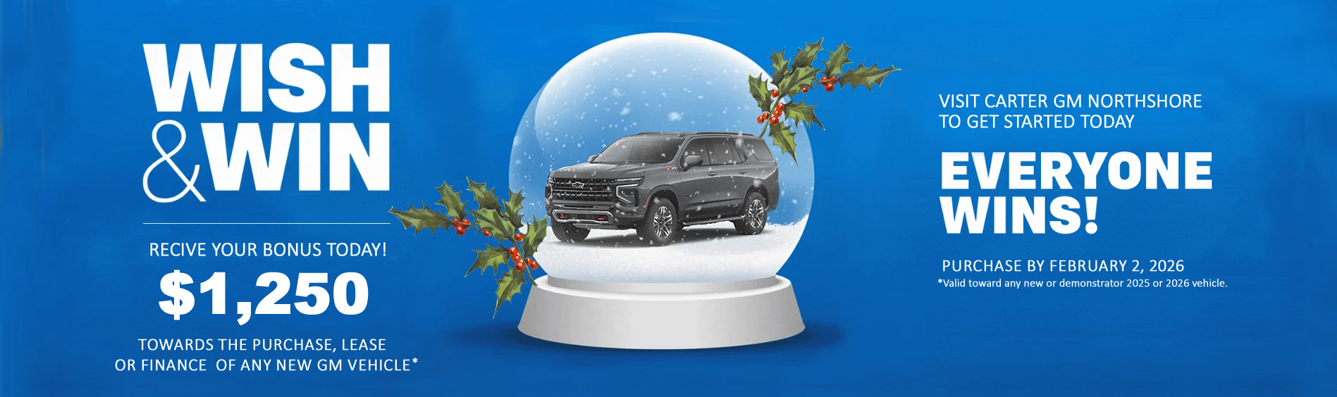 Enter for Your Chance to WIsh and Win at Carter GM in North Vancouver BC