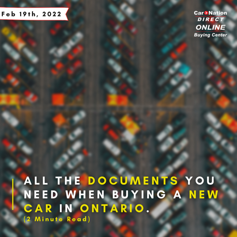 All Documents you Need when Buying a Car in Ontario